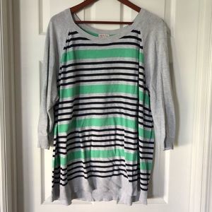 Merona Raglan Striped Sweater, Size 3X